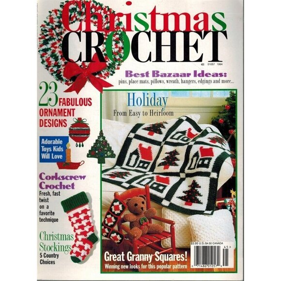 CHRISTMAS CROCHET BEST BAZAAR IDEAS 1994 PREMIERE ISSUE Vol. 1, No. 1 - Picture 1 of 1